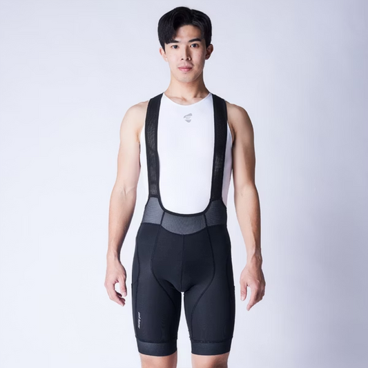ATLAS 男裝經編吊帶五分褲(6代褲墊)口袋款,S-746-B, 黑色, 24-30℃ / ATLAS MEN BIB SHOR- 6TH, SB-746-B, BK - 24-30℃