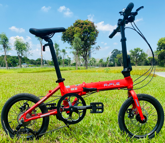 RIFLE AK16 16-inch 9-speed aluminum alloy disc folding bike-16" / RIFLE AK16 9 SPEED ALLOY DISC BRAKE FOLDING BIKE-16"