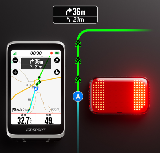 iGPSPORT ET6 Riding Status Expressions Smart Tail Light