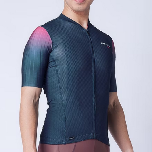 ATLAS 男裝透氣涼感短袖單車衫~ JU-184-BU, 藍色,30~38C / ATLAS MEN SHORT SLEEVE JERSEY, JU-184-BU~BLUE~30~38C