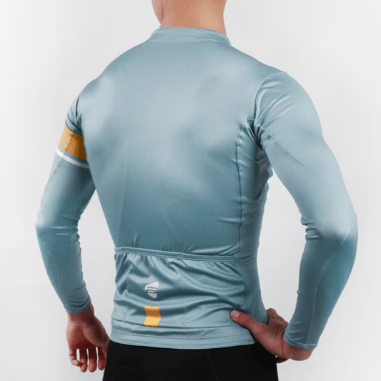 ATLAS 男裝長袖休閒涼感單車衫, JSL-174-GY,灰黃,24~30C / ATLAS MEN LONG SLEEVE JERSEY, JSL-174-GY,GREY YELLOW ,24~30C