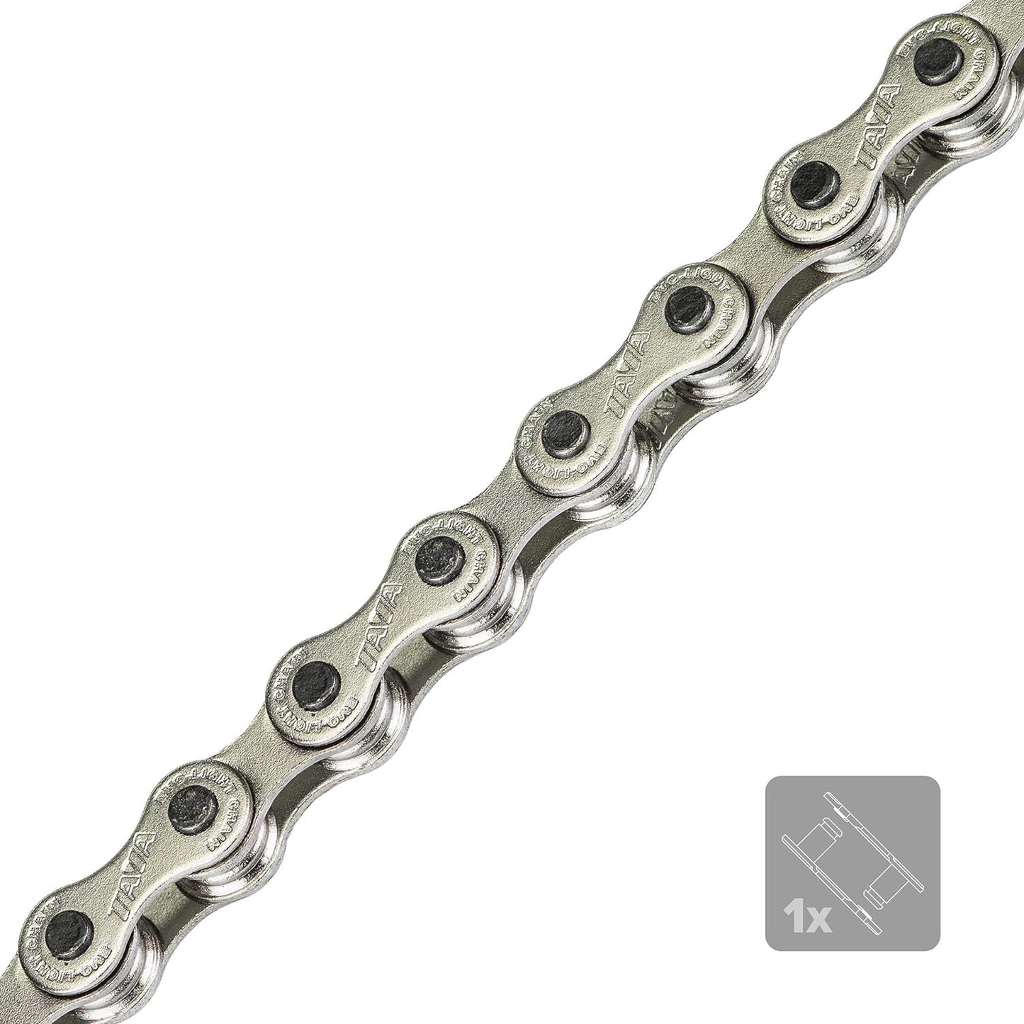 TAYA EL410 BMX 1/2X1/8X96LINK 單速鏈 - 銀黑色 / TAYA EL410 BMX 1/2X1/8X96 LINK CHAIN-SILVER/BLACK