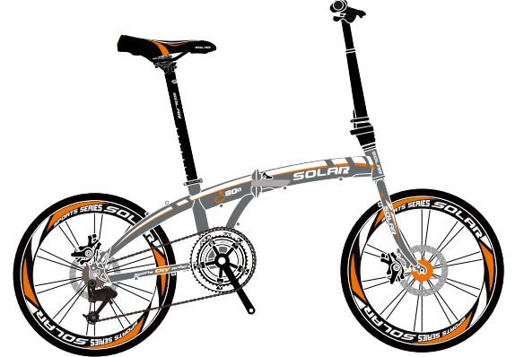 SOLAR FD-880 Aluminum alloy disc folding bike-20"-7 speed/ SOLAR FD-880 DISC ALLOY F BIKE-20"-7 SPD
