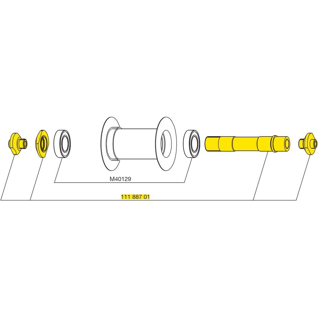 MAVIC 前車軸 - COMETE TRACK 前輪 / MAVIC FRONT HUB AXLE FOR COMETE TRACK WHEELSET