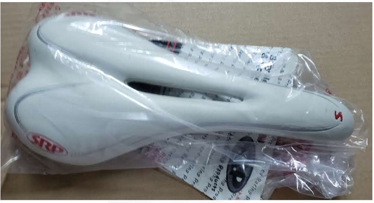 SRP RACING RAIL TITANIUM SADDLE WITH HOLES 190G (1133U) white / SRP RACING RAIL TITANIUM SADDLE WITH HOLES 190G