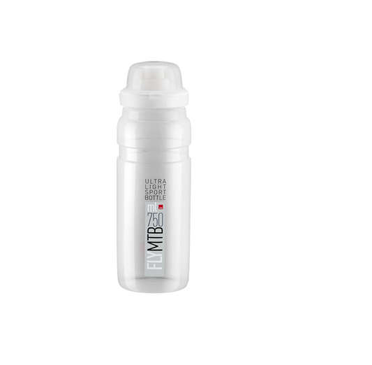 ELITE FLY MTB kettle with lid-transparent/grey font-750ML / ELITE FLY MTB BOTTLE-CLEAR/GREY LOGO-750ML