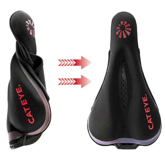 Cateye 七彩超彈坐位套~黑色彩邊/ Cateye A.R. GEL SADDLE COVER~BLACK