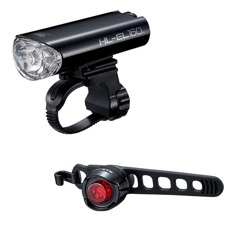 Cateye 前後燈套裝~前燈HL-EL160+ 後燈 ORB SL-LD160-R / Cateye LIGHT SET~EL160/LD160