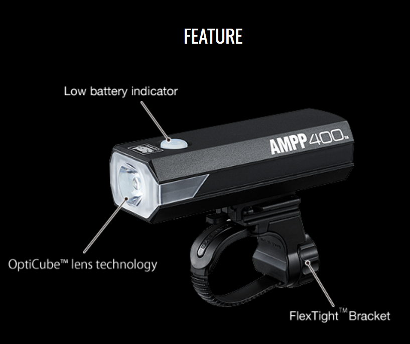 Cateye USB 叉電前燈~AMPP400~HL-EL084RC / Cateye USB RECHARGEABLE LIGHT~AMPP400~HL-EL084RC