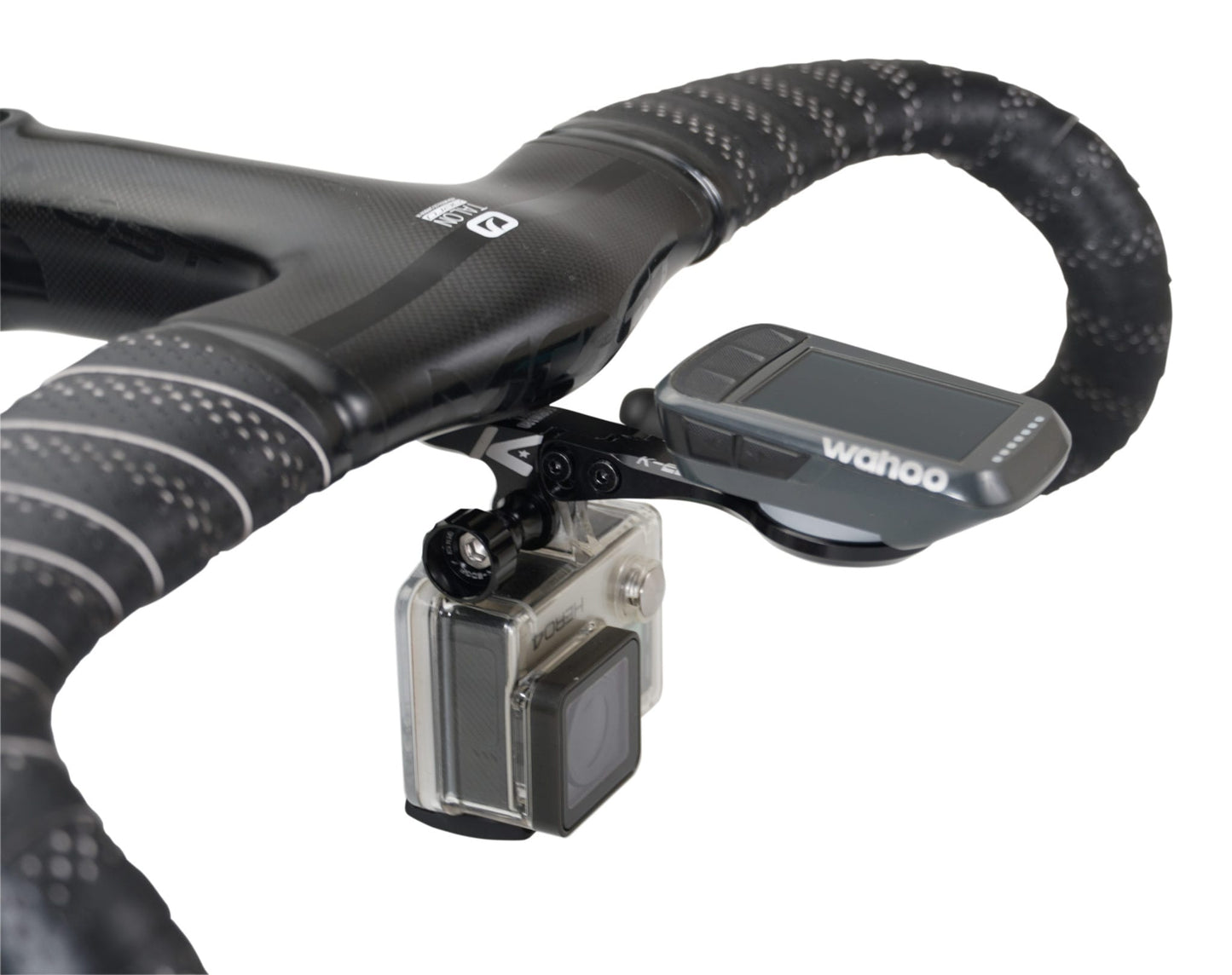 K-EDGE WAHOO Wahoo Integrated Handlebar System Combo Mounts Integrated front handle meter and camera extension code (black)