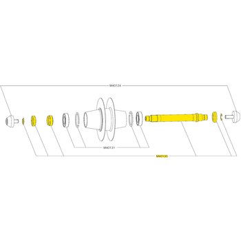 MAVIC 前車軸 - IO 前輪~M40130 / MAVIC IO FRONT AXLE + ADJUSTING NUT~M40130