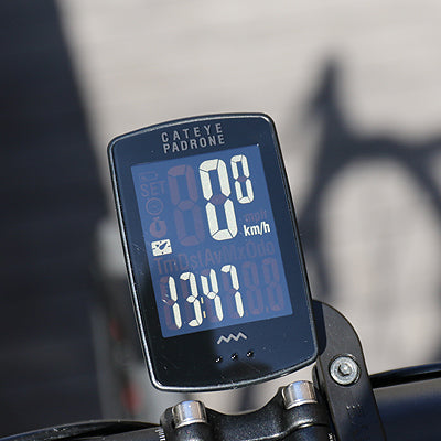 CATEYE PADRONE STEALTH edition extra large anti-reflective wireless meter~CC-PA100W + OF-100 extension code/ CATEYE PADRONE WIRLESS CYCLE COMPUTER~CC-PA100W~STEALTH EDITION + OF-100
