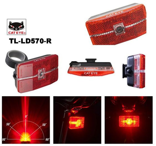 Cateye AUTO REFLEX TL-LD570 1 粒超光LED+4粒LED反光牌尾燈 / Cateye AUTO REFLEX TL-LD570-R 1 LED+4 5MM LED