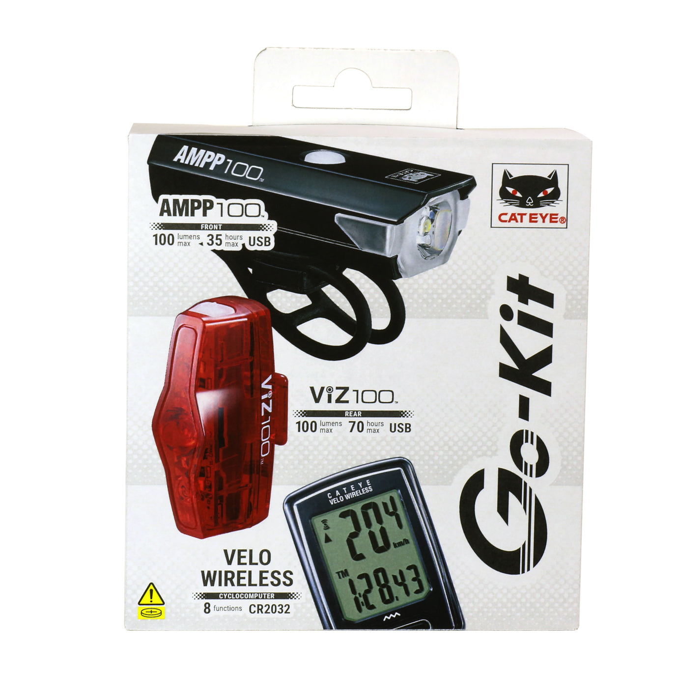 Cateye GO-KIT GS-22 前後燈咪錶套裝 ~ VELO WIRELESS + AMPP100 + ViZ100 / Cateye GO-KIT GS-22 GROUP SET~EL041/LD800/VT230